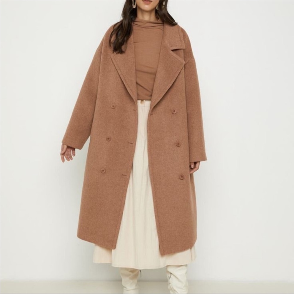 [Oak & Fort] oversized thick winter coat in dusty pink brown color!